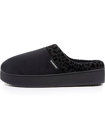 Chaussons mules velours ultra doux, compensées femme