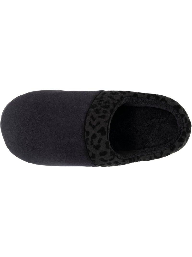 Chaussons mules velours ultra doux, compensées femme Noir - Kiabi