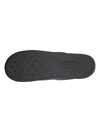 Chaussons mules velours ultra doux homme Isotoner