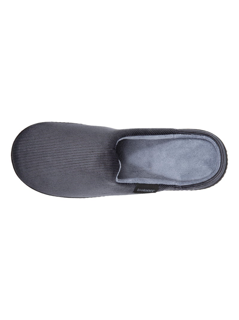 Chaussons mules velours ultra doux homme Isotoner Multicolore - Kiabi
