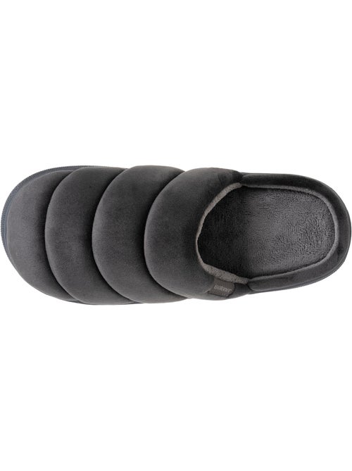 Chaussons mules velours ultra doux, semelle bloup homme Isotoner - Kiabi