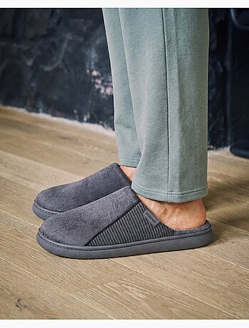 Chaussons mules suédine, semelle bloup xtra confort homme