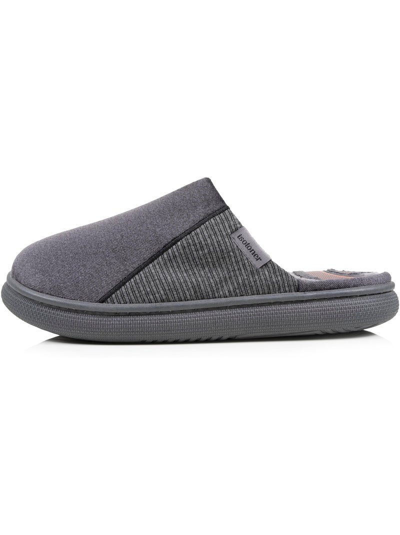 Chaussons mules velours ultra doux, semelle bloup xtra homme Gris chiné - Kiabi