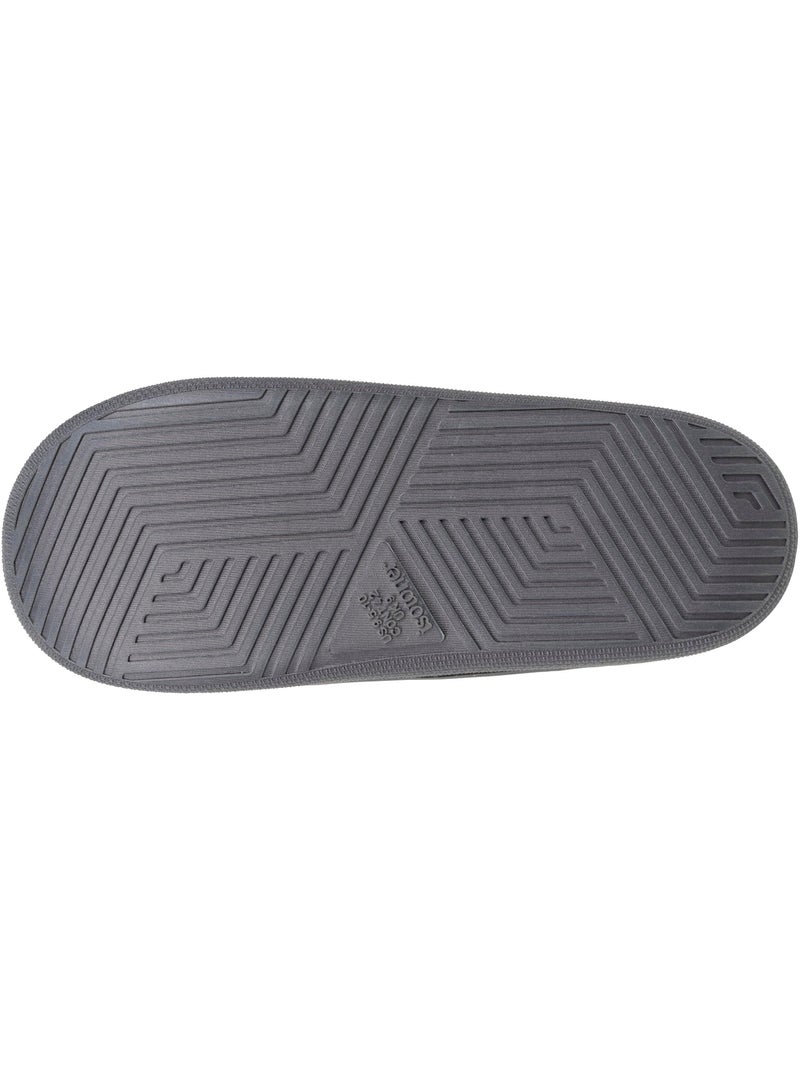 Chaussons mules velours ultra doux, semelle bloup XTRA homme Isotoner Gris chiné - Kiabi