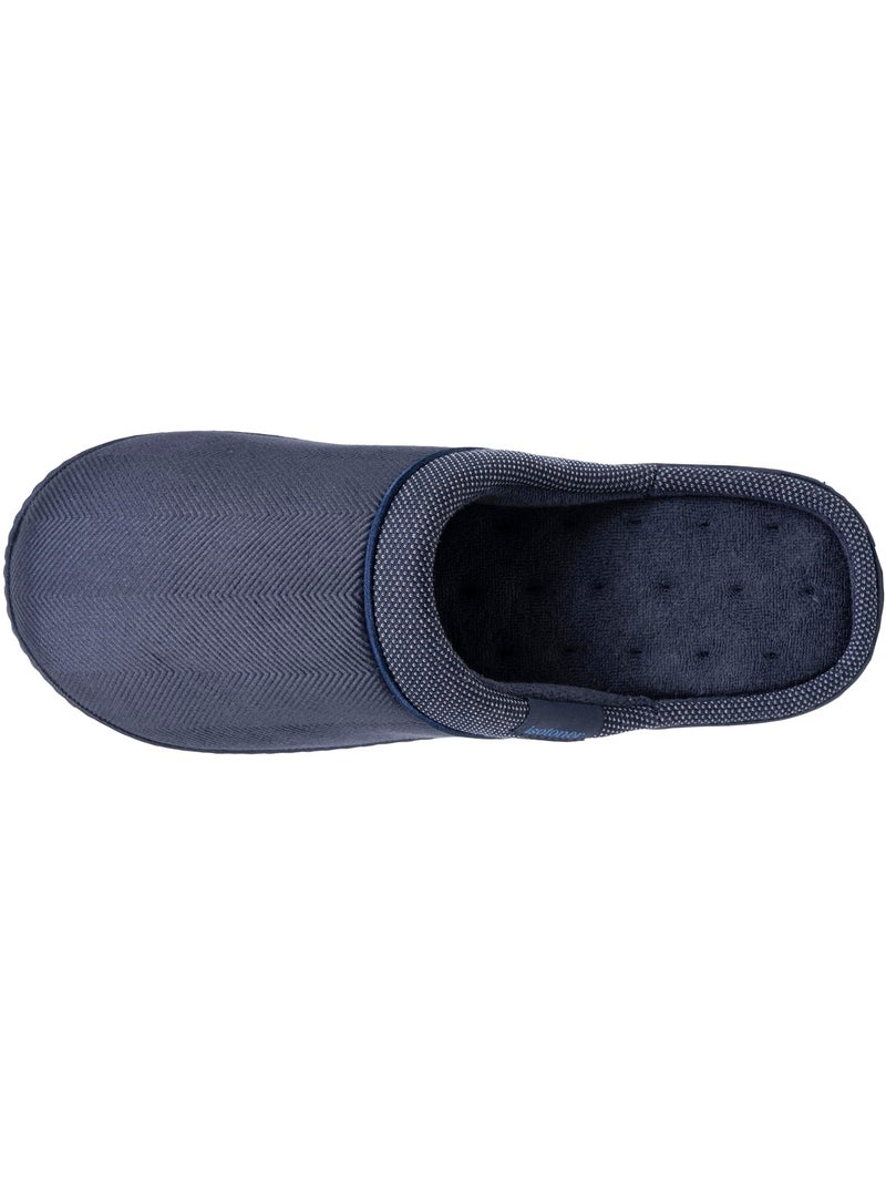 Chaussons mules velours ultra doux, semelle ergonomique homme Isotoner Bleu marine - Kiabi