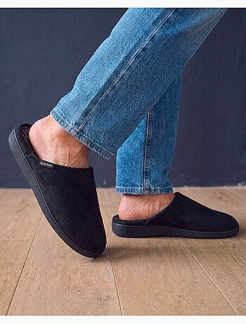 Chaussons mules velours ultra doux, semelle ergonomique homme