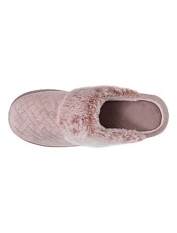 Chaussons mules velours ultra doux, talon 3,7 cm femme Isotoner