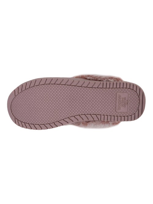 Chaussons mules velours ultra doux, talon 3,7 cm femme Isotoner - Kiabi