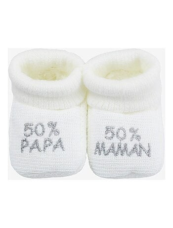 Chaussons Naissance - Message : 50% Maman 50% Papa