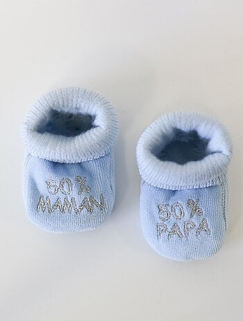 Chaussons Naissance - Message : 50% Maman 50% Papa