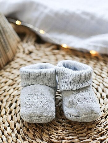 Chaussons Naissance - Message : 50% Maman 50% Papa