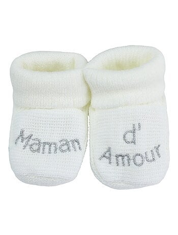 Chaussons naissance - Message Maman d'Amour