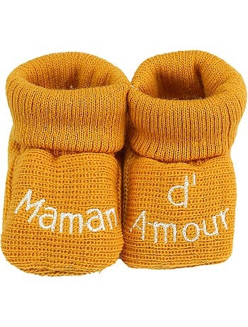 Chaussons naissance - message maman d'amour