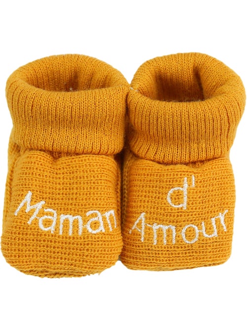 Chaussons naissance - message maman d'amour - Kiabi