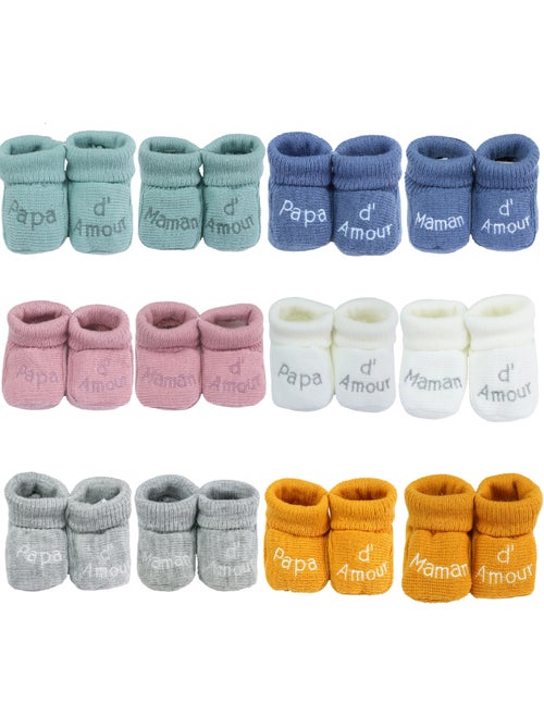 Chaussons naissance - message maman d'amour - Kiabi