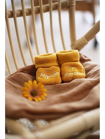 Chaussons naissance - Message Maman d'Amour