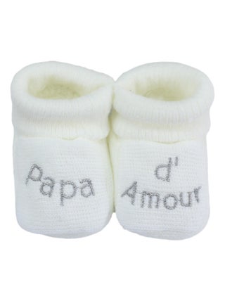 Chaussons naissance - message Papa d'Amour