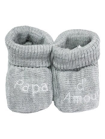 Chaussons naissance - message Papa d'Amour