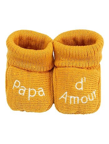 Chaussons naissance - message Papa d'Amour