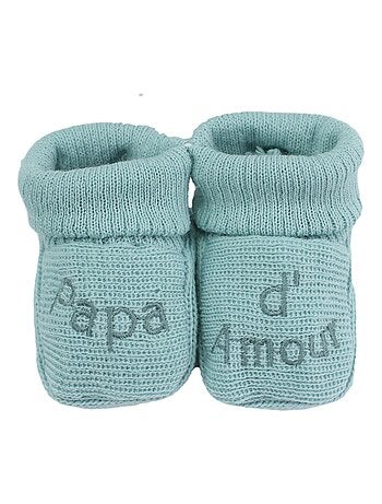 Chaussons naissance - message papa d'amour
