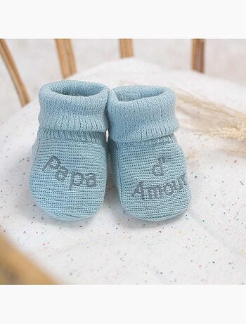 Chaussons naissance - message papa d'amour