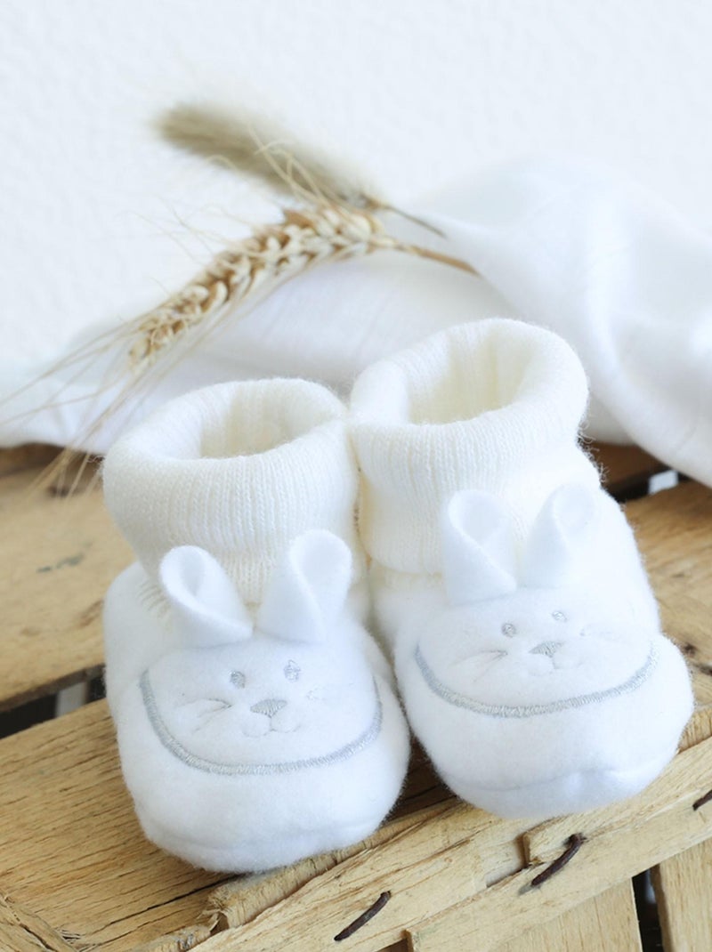 Chaussons Naissance - Petit Lapin Blanc - Kiabi