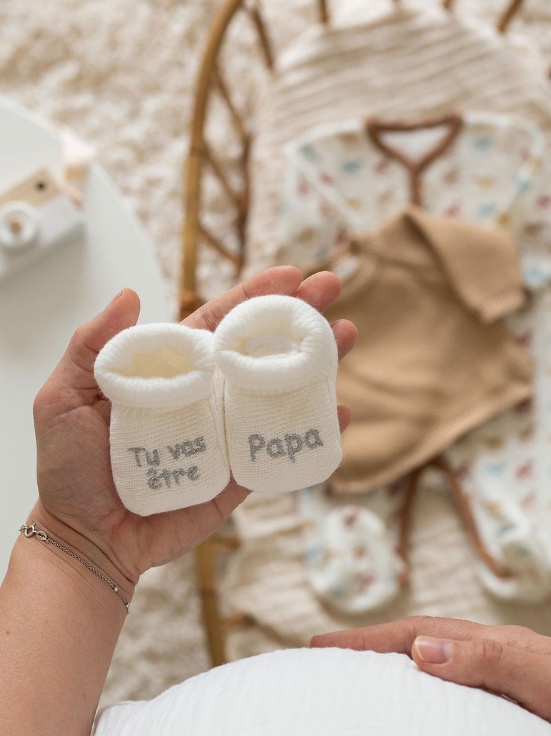 Chaussons Naissance Pour Annoncer La Grossesse Blanc - Kiabi