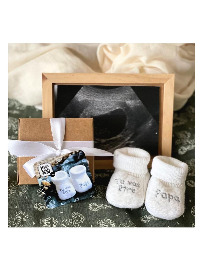 Chaussons Naissance Pour Annoncer La Grossesse Blanc - Kiabi