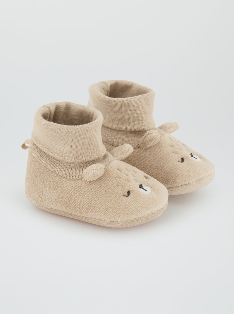 Chaussons 'Ours' Beige - Kiabi