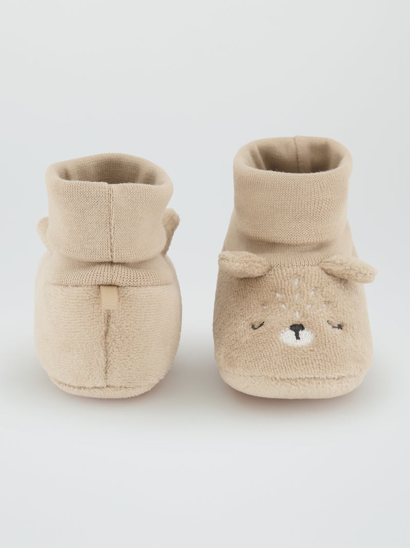 Chaussons Babouches Femme Ours Beige