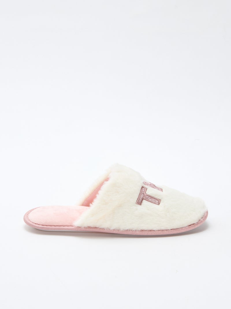 Chaussons pailletés 'the boss' Marron - Kiabi