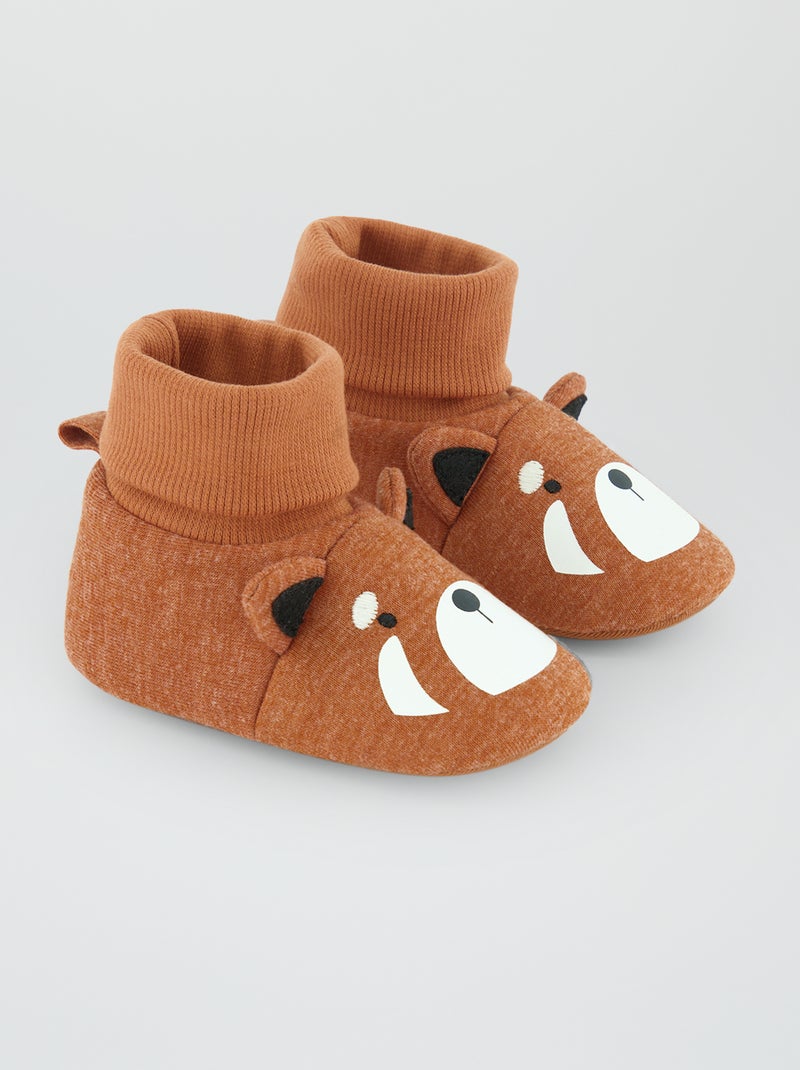 Chaussons 'Panda roux' Marron - Kiabi