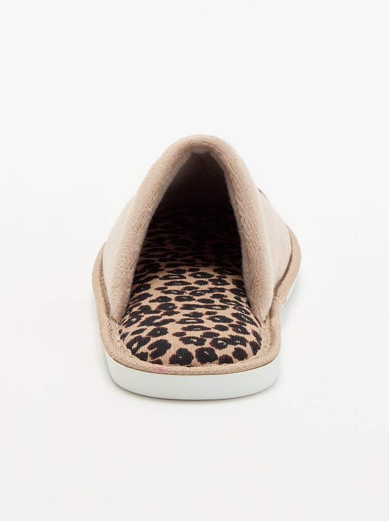 Chaussons plats imprimé léopard Beige - Kiabi