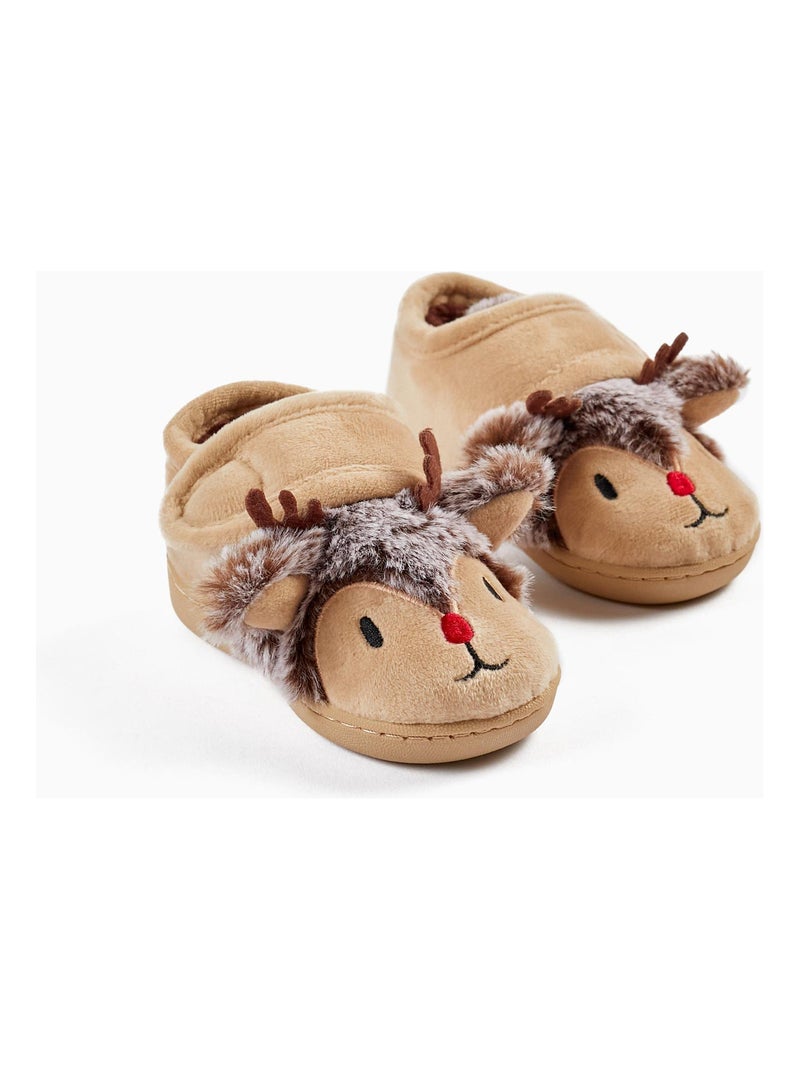 Chaussons pour bébé 'Renne Rodolphe - Noël'   NOËL Beige foncé - Kiabi