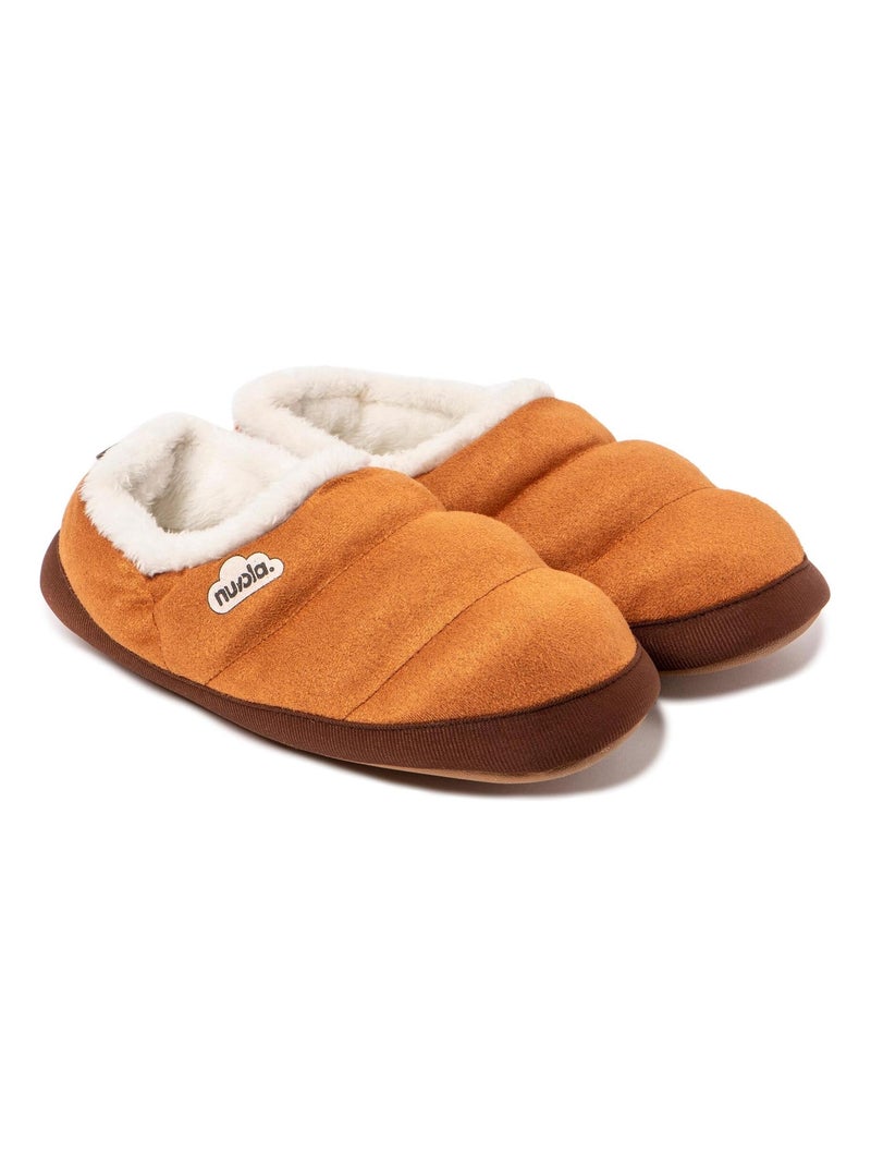 Chaussons pour femme Nuvola avec semelle en gomme. Marron noisette - Kiabi