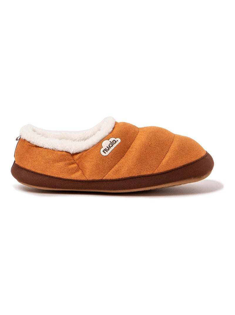 Chaussons pour femme Nuvola avec semelle en gomme. Marron noisette - Kiabi