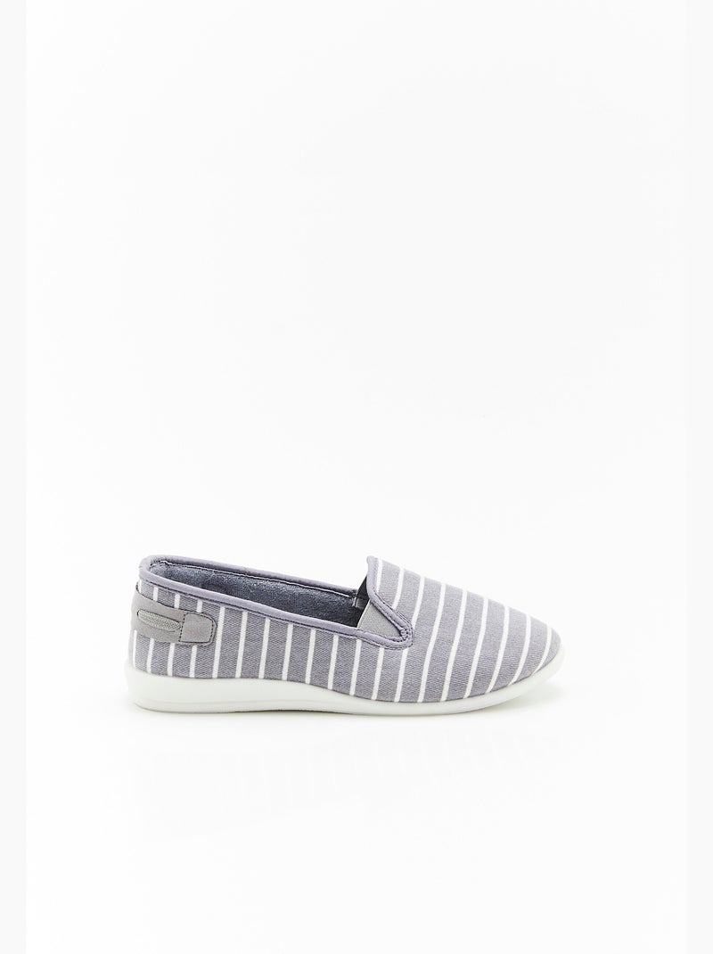 Chaussons rayés - Damart Gris - Kiabi