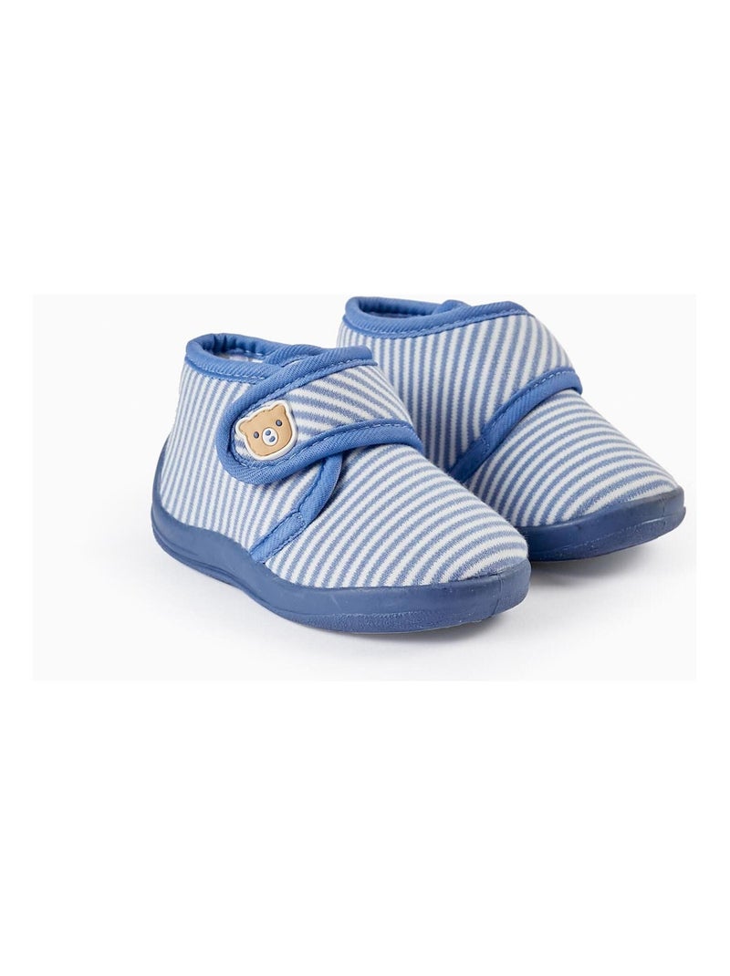 Chaussons rayés pour bébé garçon 'Ourson'   ESSENTIALS LINE Bleu - Kiabi
