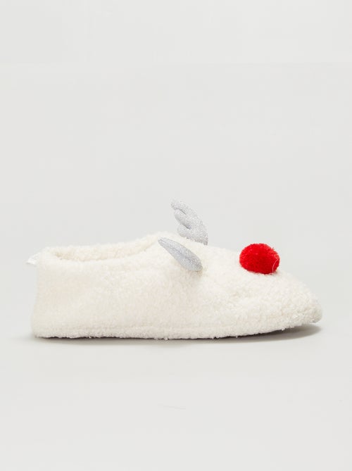 Chaussons 'renne' fermés effet moutonné - Kiabi