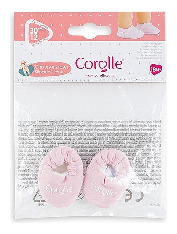 Chaussons roses pour poupon 30 cm
