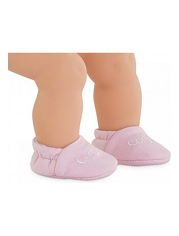 Chaussons roses pour poupon 30 cm