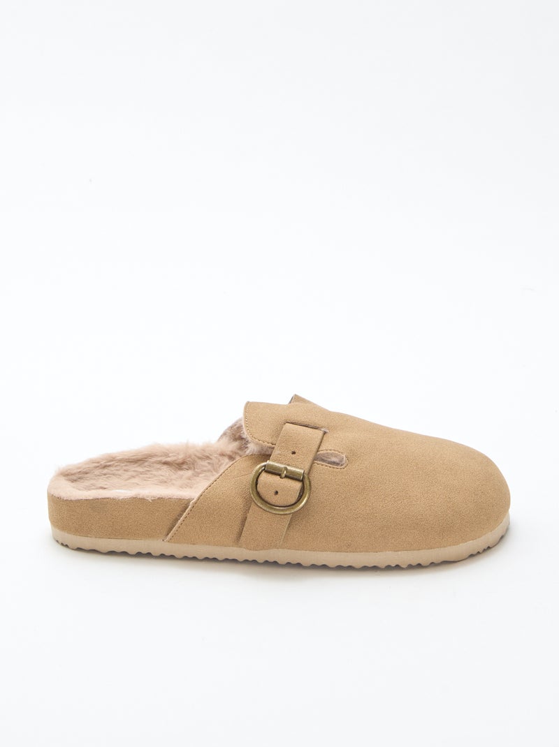Chaussons sabot fourré Marron - Kiabi