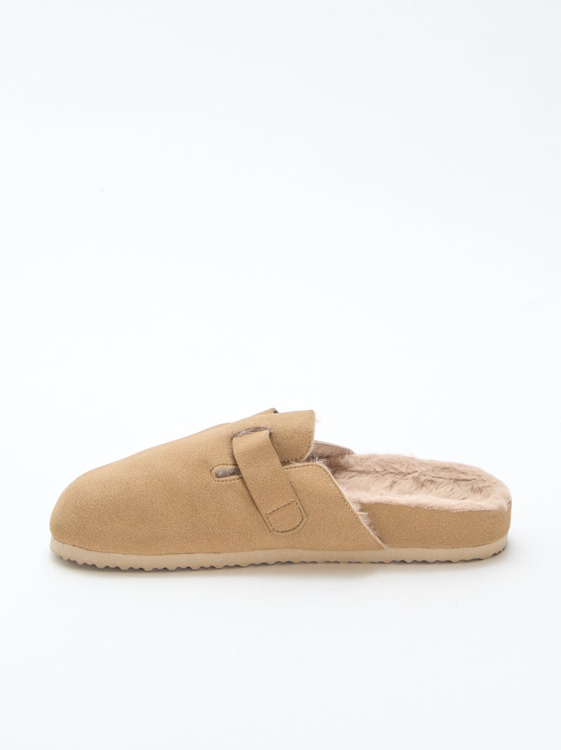 Chaussons sabot fourré Marron - Kiabi