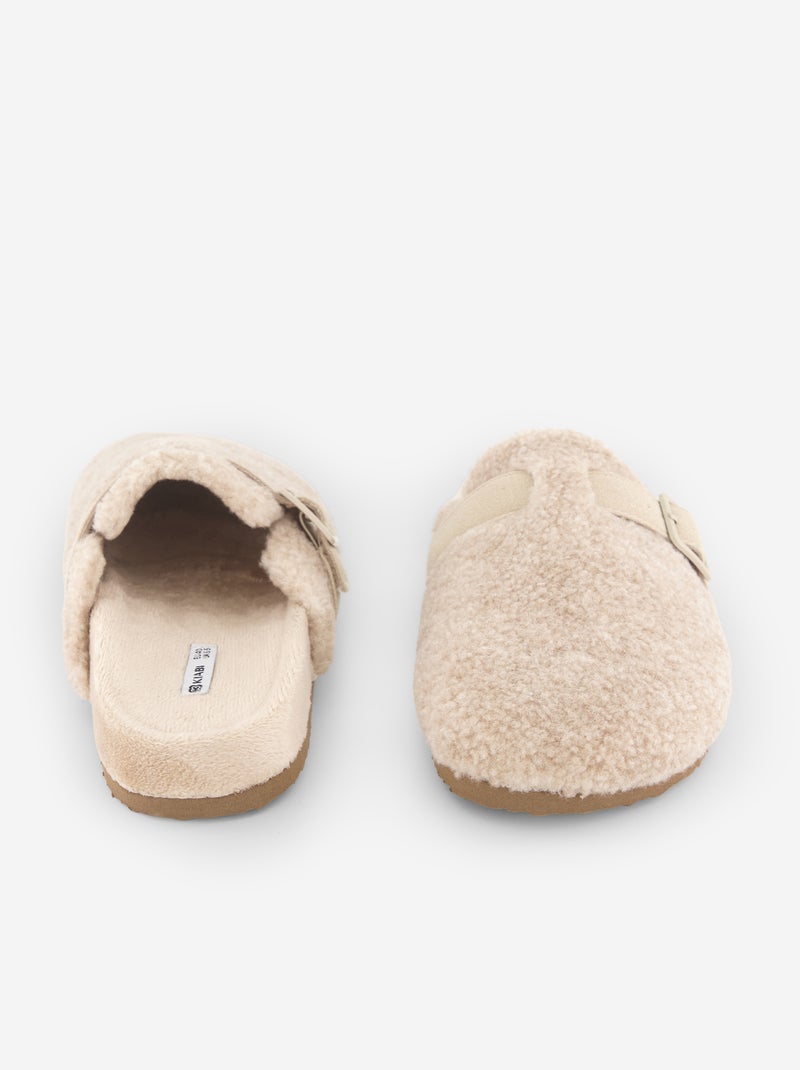 Chaussons sabots fourrés Beige - Kiabi