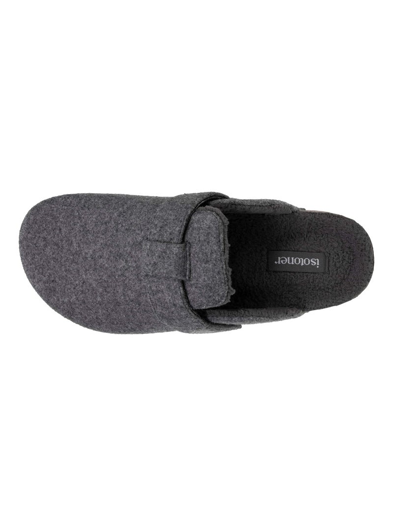 Chaussons sabots semelle à mémoire de forme homme Isotoner Gris chiné - Kiabi