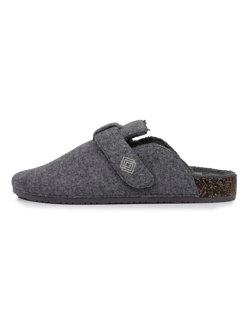 Chaussons sabots semelle à mémoire de forme homme Isotoner Gris chiné - Kiabi