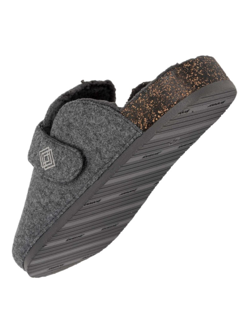 Chaussons sabots semelle à mémoire de forme homme Isotoner Gris chiné - Kiabi