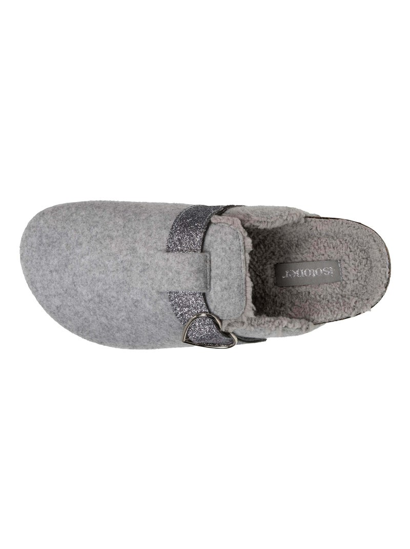 Chaussons sabots semelle anatomique confort femme Isotoner Gris chiné - Kiabi