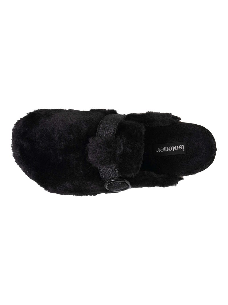 Chaussons sabots semelle anatomique confort femme Isotoner Noir Marron - Kiabi
