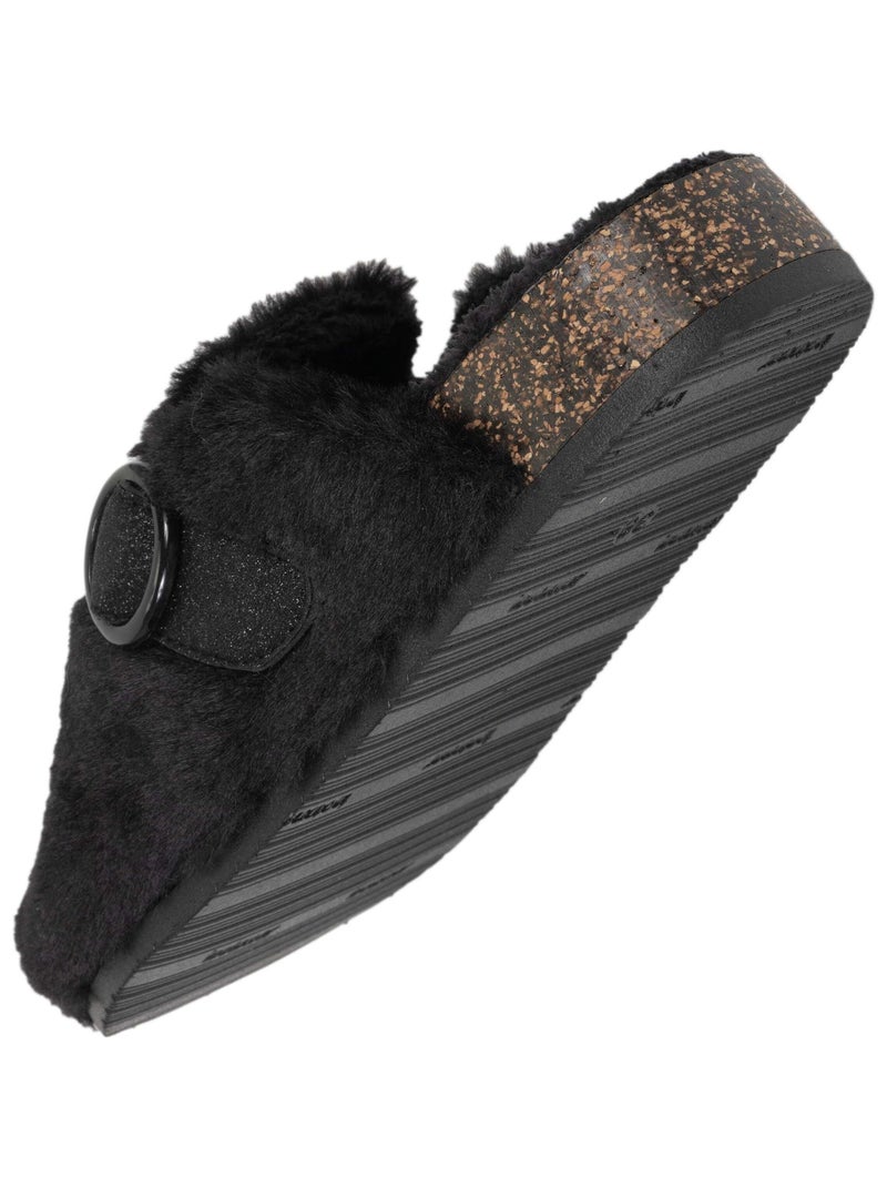 Chaussons sabots semelle anatomique confort femme Isotoner Noir Marron - Kiabi